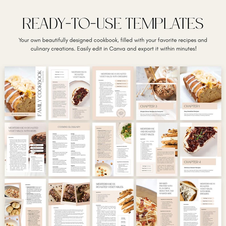Cookbook Chapter Page Cookbook Template | Recipes Book | Printable Family Cookbook | Canva ...