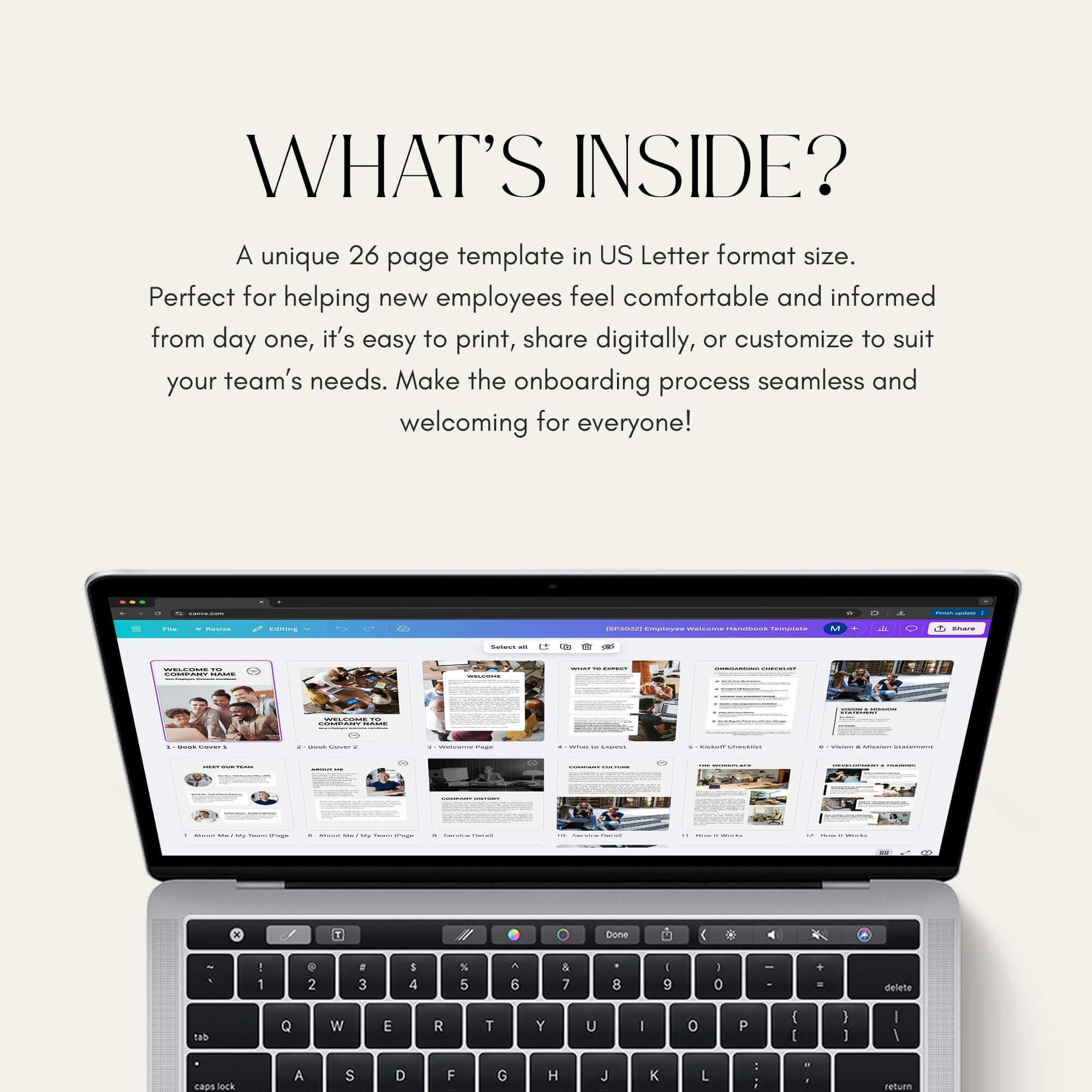 Welcome Booklet Examples Employee Welcome Book Template | Canva Editing Handbook | Minimalist ...