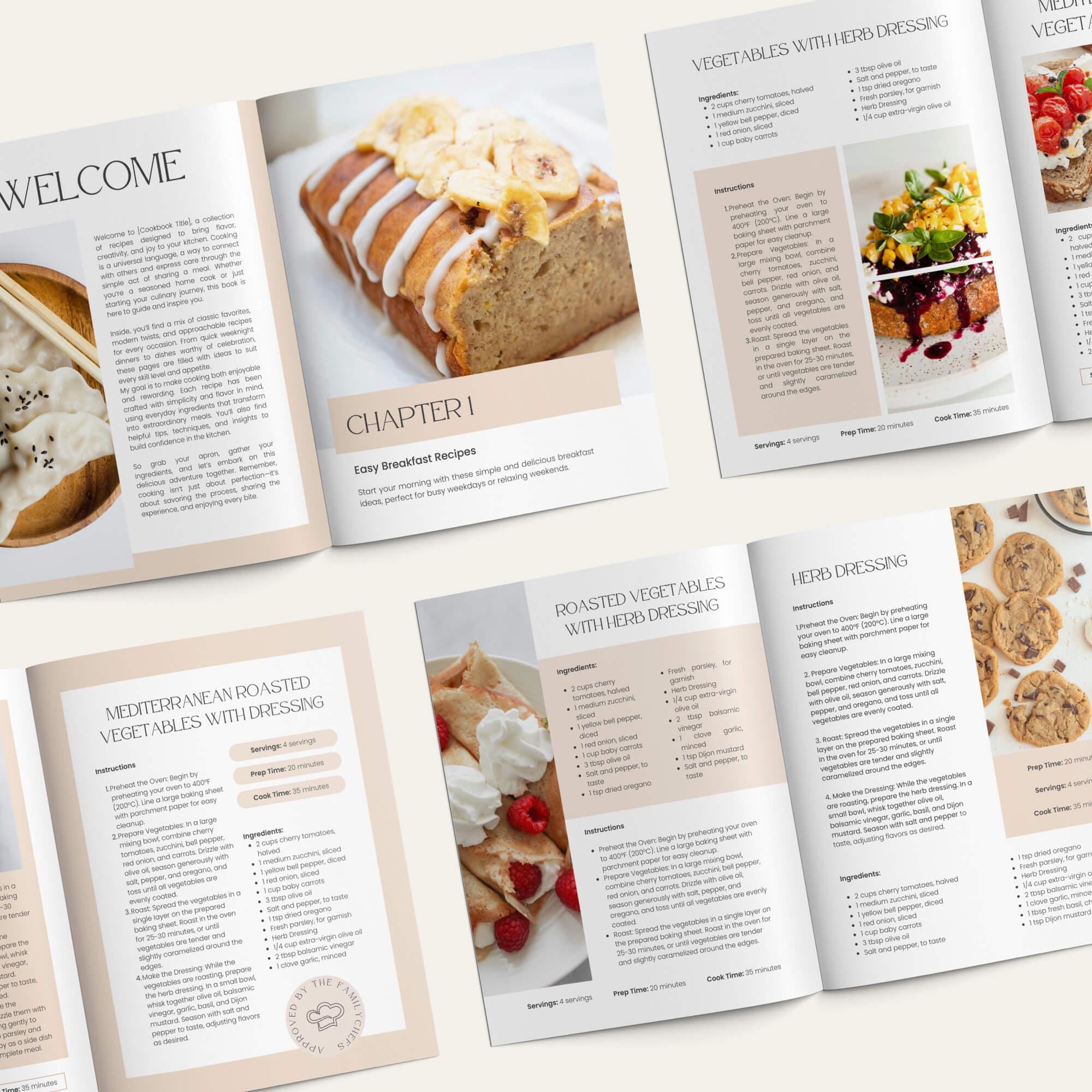 Cookbook Color Cookbook Template | Recipes Book | Printable Family Cookbook | Canva ...