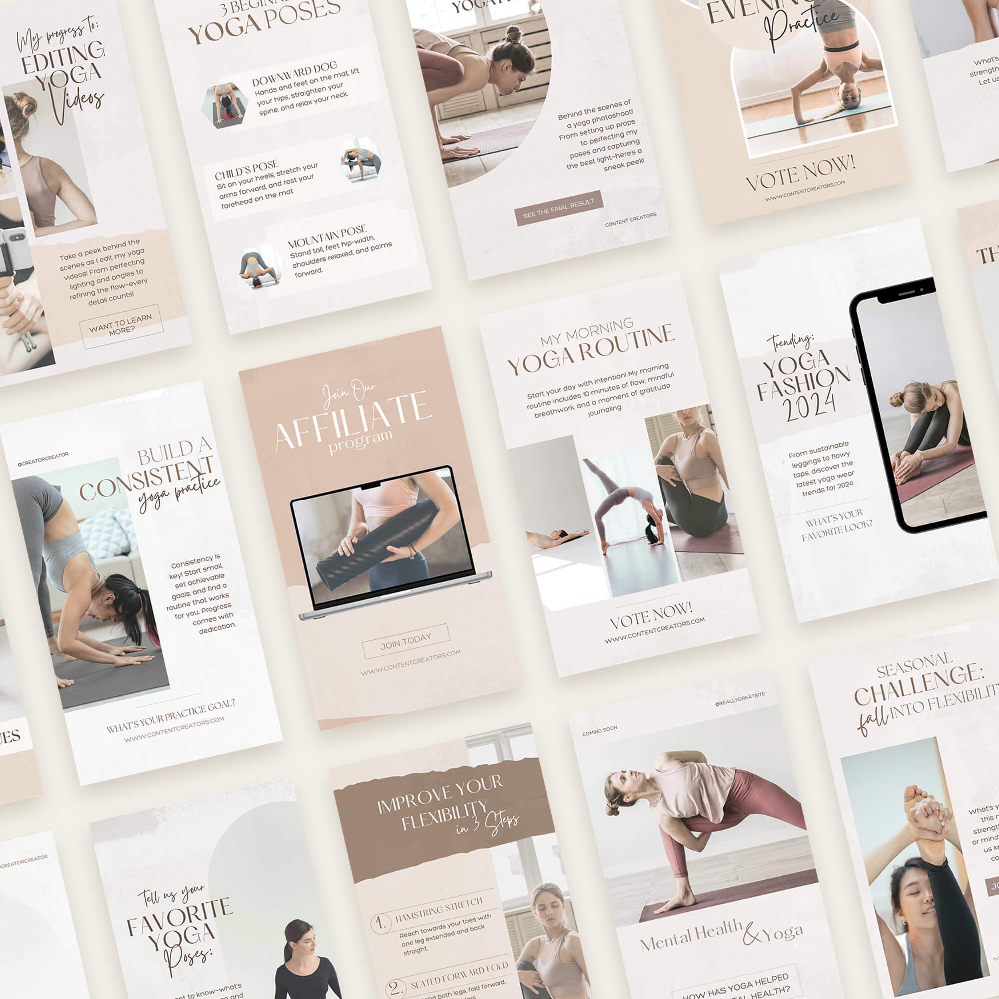Yoga Instagram Story Templates, Yoga Teacher Wellness Coach, Fitness ...