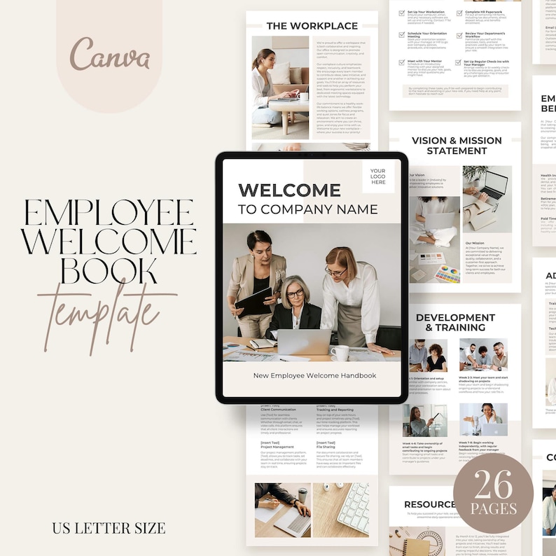 Welcome Booklet Examples Employee Welcome Book Template | Modern HR Template | Human Resources ...