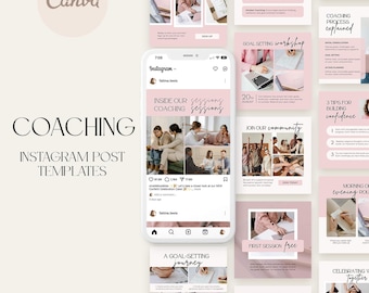 Mallar för coaching på Instagram | Mallar för livscoacher, coaching för företag, coach för sociala medier på Instagram, inlägg för digital marknadsföring på Instagram