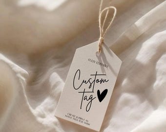 Editable Custom Tag Template, Printable Business or Wedding Tag (Digital Download, Canva Link)