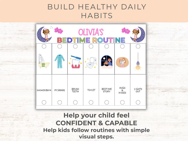 Pyjamas Routine Editable Routine Flip Chart, Morning Routine, Bedtime Routine for Kids ...
