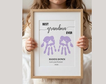 Oma handafdruk kunst, Moederdag handafdruk kunst, DIY oma cadeau, doe-het-zelf cadeau voor oma, oma aandenken, oma handafdruk ambacht