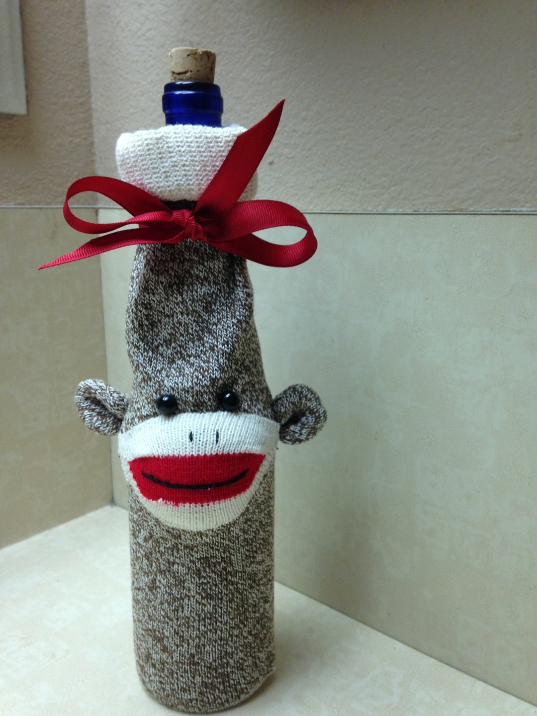 SOCK MONKEY Wine Bottle Cozy Etsy