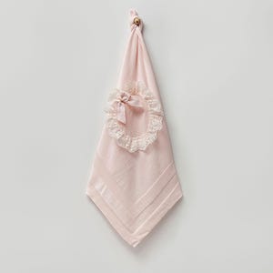 Elegant Baby Girl Knitwear Set – Lace Trim Outfit With Matching Blanket