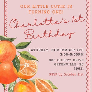 First Birthday Party Invitation Template