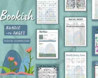 Bookish Bundle of Extras for Book Lovers or Book Club Fantasy Design Digital Download