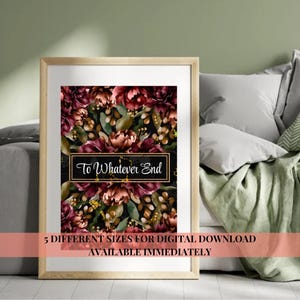 Throne of Glass Floral Quote Printable Wall Art | Digital Download | Sarah J. Maas Book Lover Decor | 5 Sizes Included