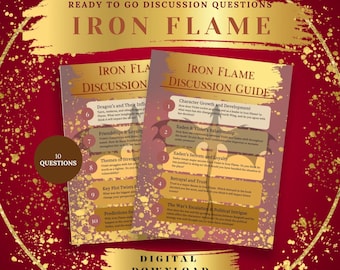 Iron Flame Buchclub Diskussionsführer | 10 Fragen, die zum Nachdenken anregen | Digitaler Download