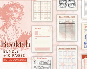 Bookish Bundle of Extras for Book Lovers or Book Club Contemporary Design Digital Download