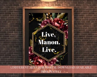 Throne of Glass Floral Quote Printable Wall Art | Digital Download | Sarah J. Maas Book Lover Decor | 5 Sizes Included