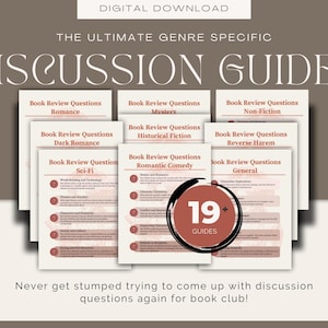 Genre Specific Discussion Guides for Book Club Contemporary Design Digital Download