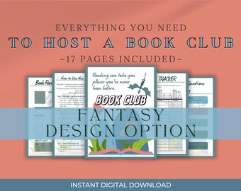 Book Club Hosting Kit Fantasy Design Bundle Digital Download