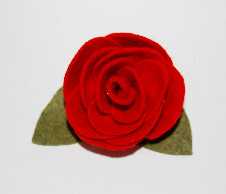 PDF Pattern Wool Felt Rose Pin or Embellishment Tutorial Instant Download image 1