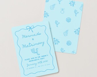 Meerjungfrauen & Hochzeit Bachelorette Einladung