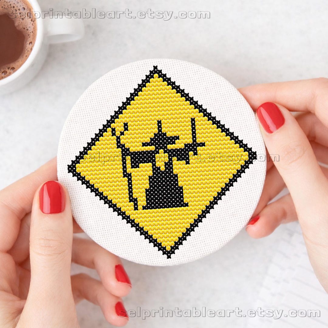 Wizard Gandalf You Shall Not Pass Sign Coaster Cross Stitch Pattern ...