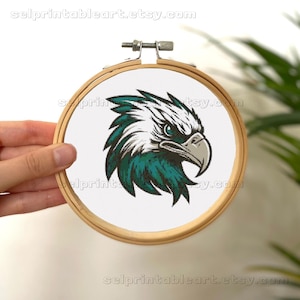 Eagles Kreuzstichvorlage Stickmuster, Super Bowl 2025 Kreuzstichmuster für Philadelphia Football Fans, druckbare PDF-Datei