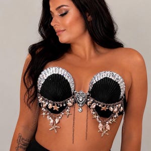 Luxury Mermaid Shell Festival Bra | Handmade Seashell Bra | Rave Outfit | Fantasy Costume | Burning Man Top