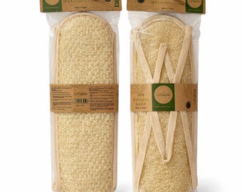AuraLine Egyptian Loofah Back Scrubber: Natural Exfoliating Spa Bath Sponge