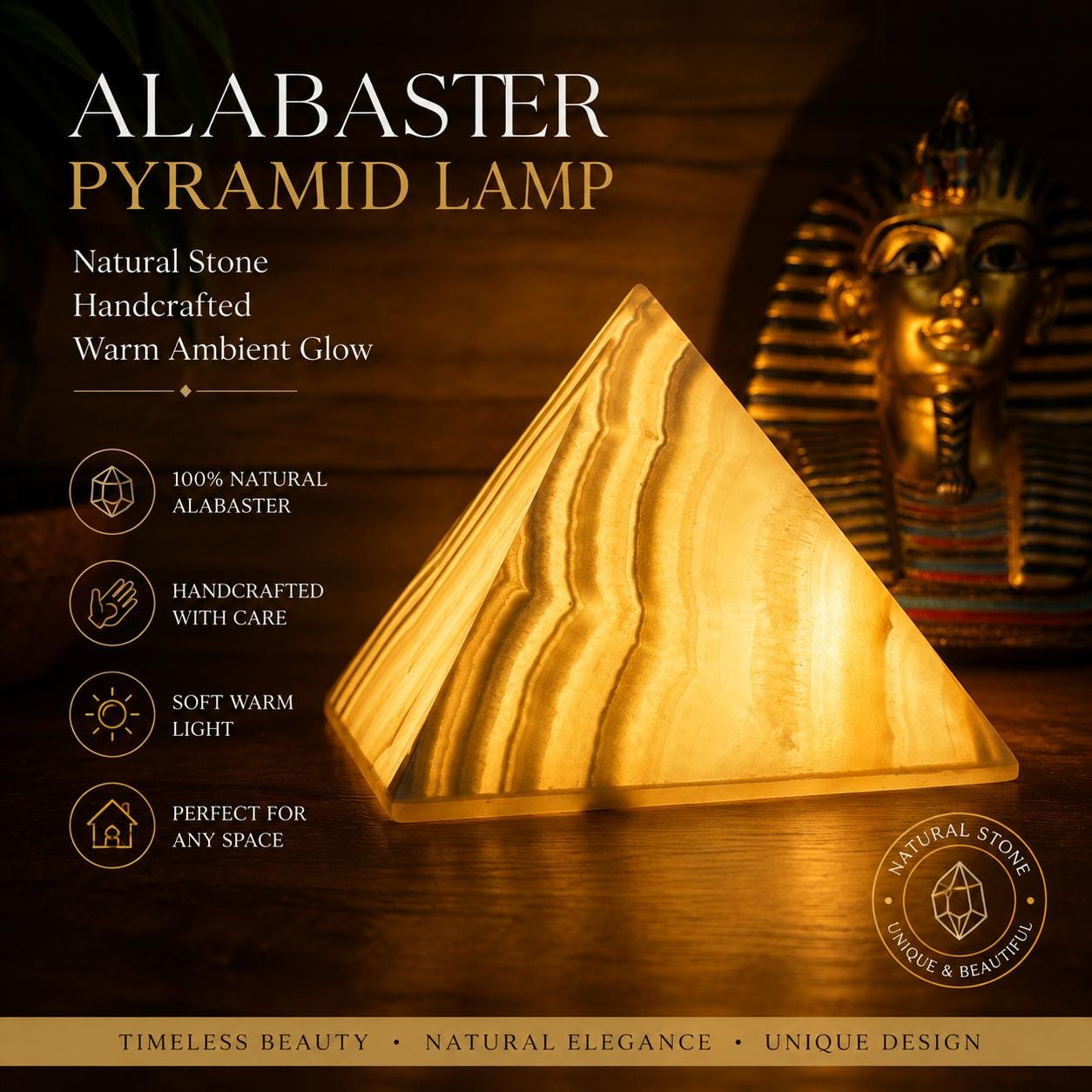Alabaster pyramid - Etsy 日本