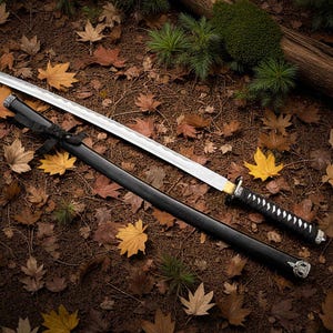Japanese Katana Sword, Black Katana, Samurai Sword, Ninja Sword, Handmade Black Sword, Gift for Boyfriend, Anime Inspired gift for men USA