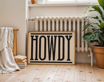 Howdy Western Kunstdruck: Western Typographie-Dekor