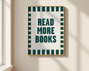 Read More Books Print: Bold Green Typography Poster (Digital Download)