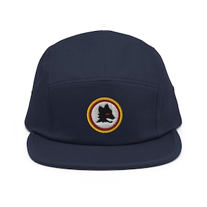 Roma Calcio Minimalist Design Embroidered Five Panel Cap Soccer Football Hat