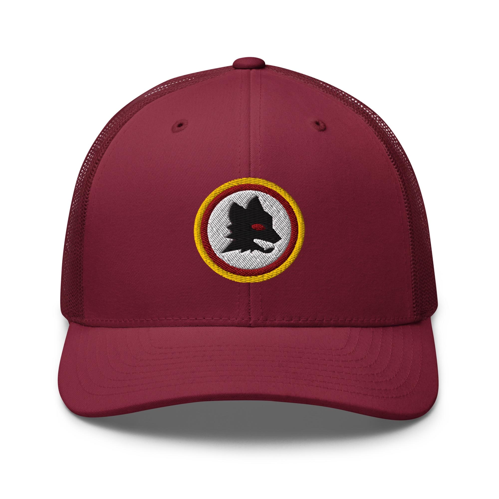 Roma Calcio Minimalist Design Embroidered Trucker Cap Soccer