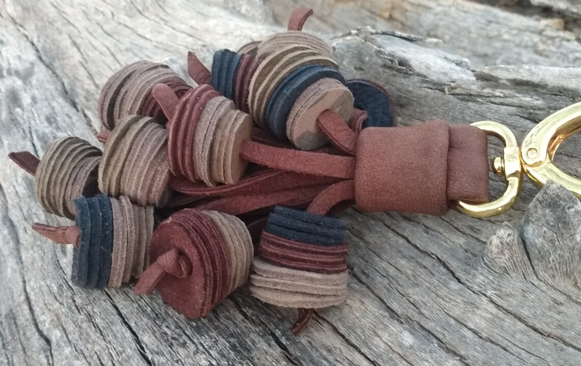 Leather handbag Charm Genuine Real Leather Gold Clip On Etsy