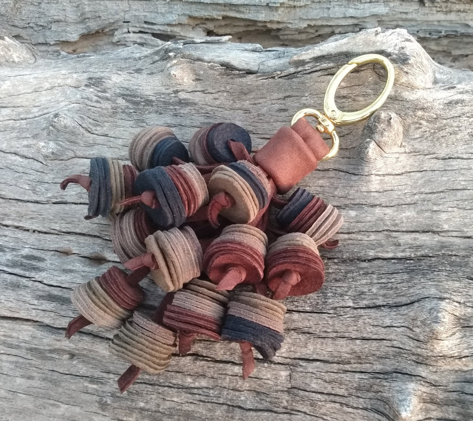 Leather handbag Charm Genuine Real Leather Gold Clip On Etsy