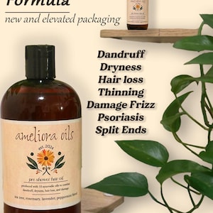 Ayurvedic Hair Oil for Dandruff, Hair Loss, Dry Scalp, Split Ends, Damage | Tea Tree, Peppermint, Rosemary, Lavender Blend