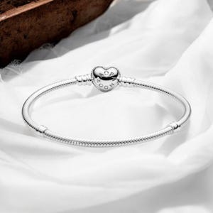 Pandora Love Necklace Pandora Minimalist Bracelet Heart Shaped S925Silver Bracelet Clasp Chain Bracelet Birthday Gift For Her Christmas Gift