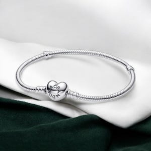 Pandora Minimalist Bracelet Heart Shaped S925Silver Bracelet Clasp Chain Bracelet Birthday Gift For Her Christmas Gift Pandora Love Bracelet