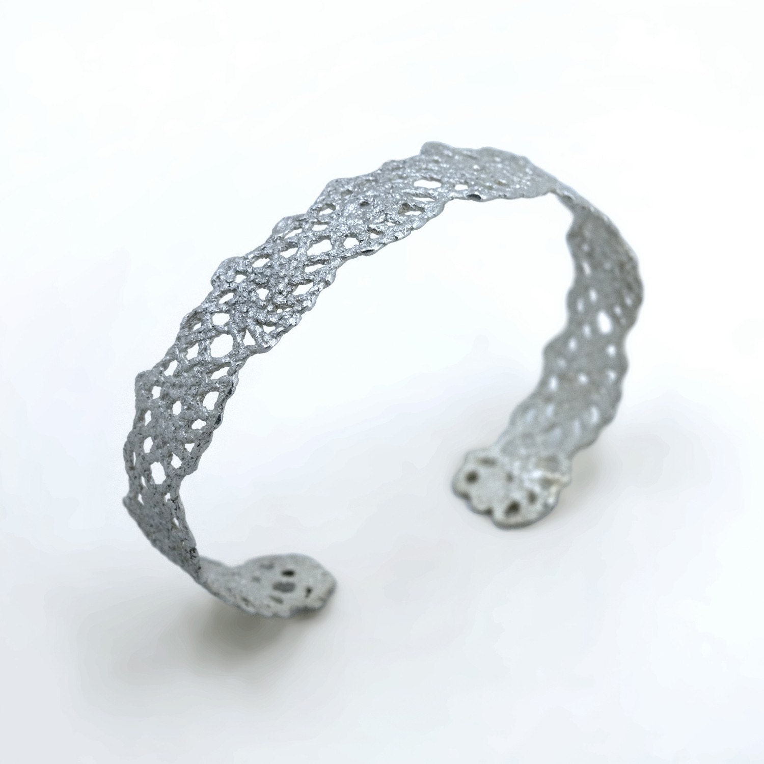 Vintage Petite Lace Cuff Bracelet Sterling Silver Etsy