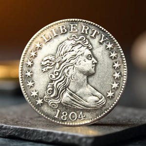 Dólar estadounidense de busto drapeado de 1804, rara moneda conmemorativa de EE. UU., coleccionable antigua y un regalo perfecto para los entusiastas de las monedas