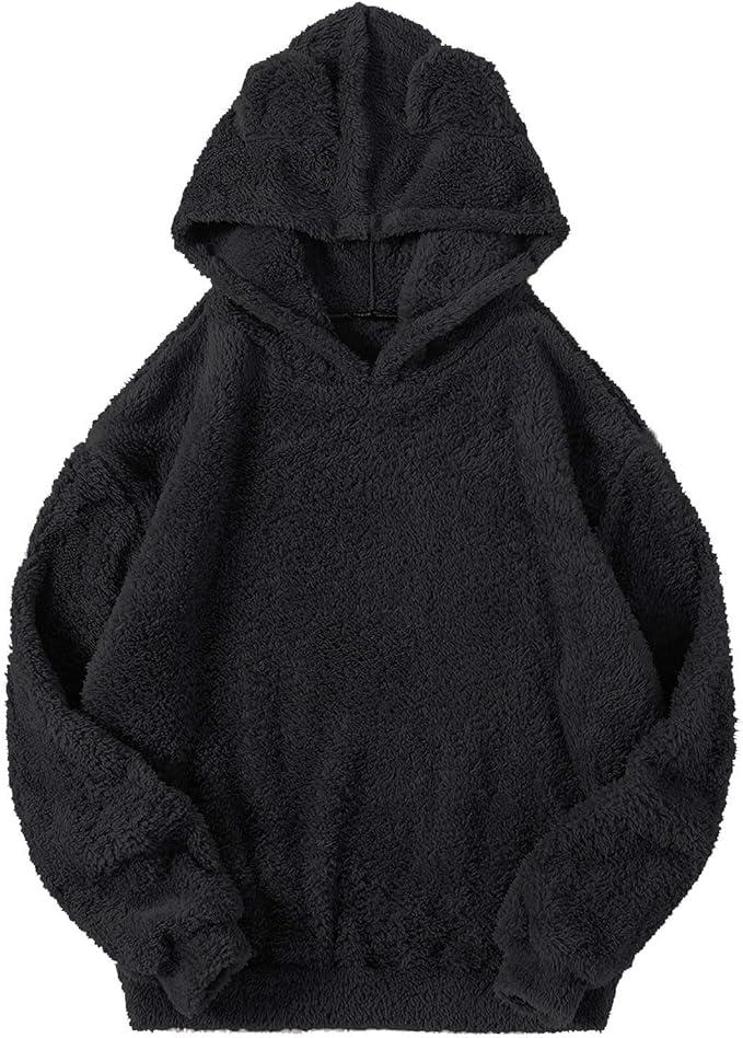 Black Fluffy Hoodie Etsy UK