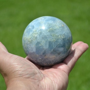 Large Celestite Sphere - Blue Crystal Sphere - #114