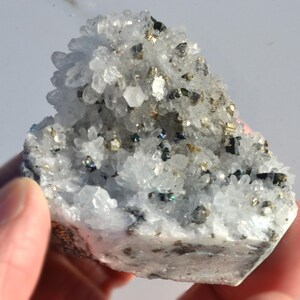 Chalcopyrite in Quartz Cluster Specimen - 113g