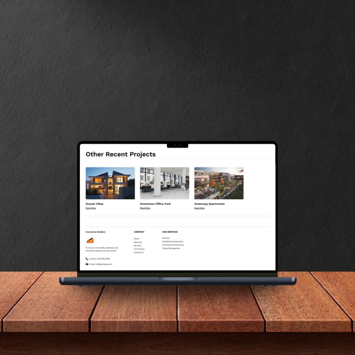 Construction Company Website Template Builder Contractor Project