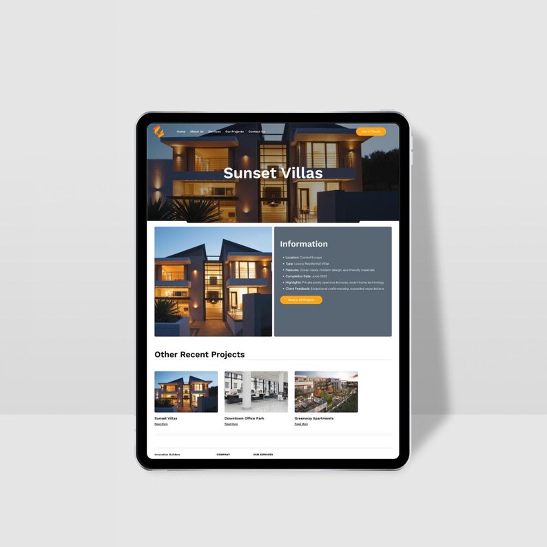 Construction Company Website Template | Builder | Contractor | Project ...