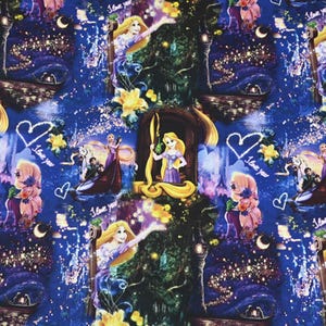 Rapunzel Fabric Disney Princess Fabric 100% cotton Cartoon Fabric By The Half Yard