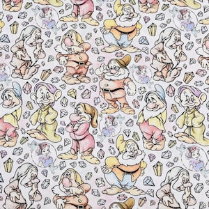 Snow White and the Seven Dwarfs Fabric Disney Princess 100% cotton Cartoon Fabric By The Half Yard