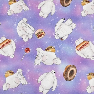 Baymax Fabric 100% cotton Cartoon Fabric By The Half Yard