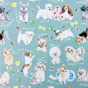 Dog Fabric Pet Fabric 100% cotton Cartoon Fabric By The Half Yard