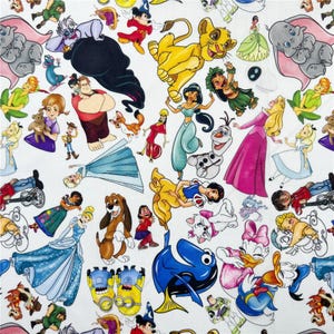 Disney Characters Fabric Disney Fabric 100% cotton Cartoon Fabric By The Half Yard