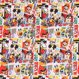 Classic Cartoon Fabric Multiple Characters Fabric Disney Fabric 100% cotton Cartoon Fabric By The Half Yard