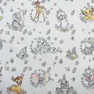 Disney Characters Fabric Disney Aminal Fabric 100% cotton Cartoon Fabric By The Half Yard